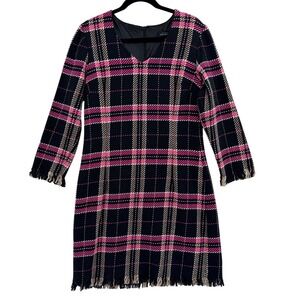 NWT Nathalie Chaize Sheath Dress Size 10 Rose Tartan Plaid Twee Girly Preppy